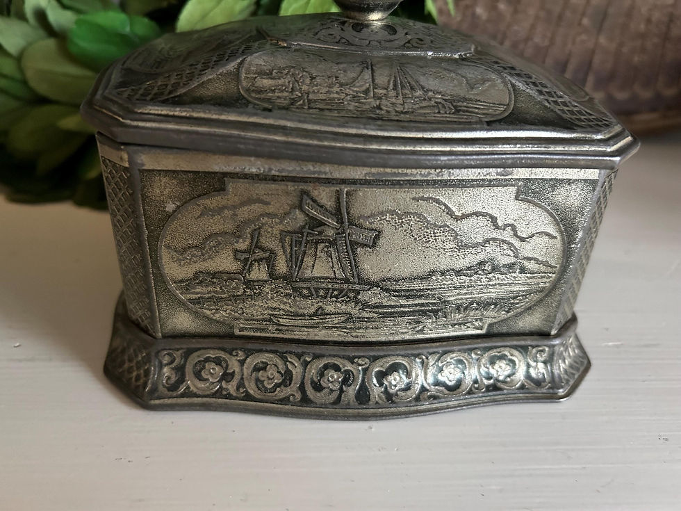 Thumbnail: Vintage Dutch Tin, Old Dutch Depiction with Windmills and Boats