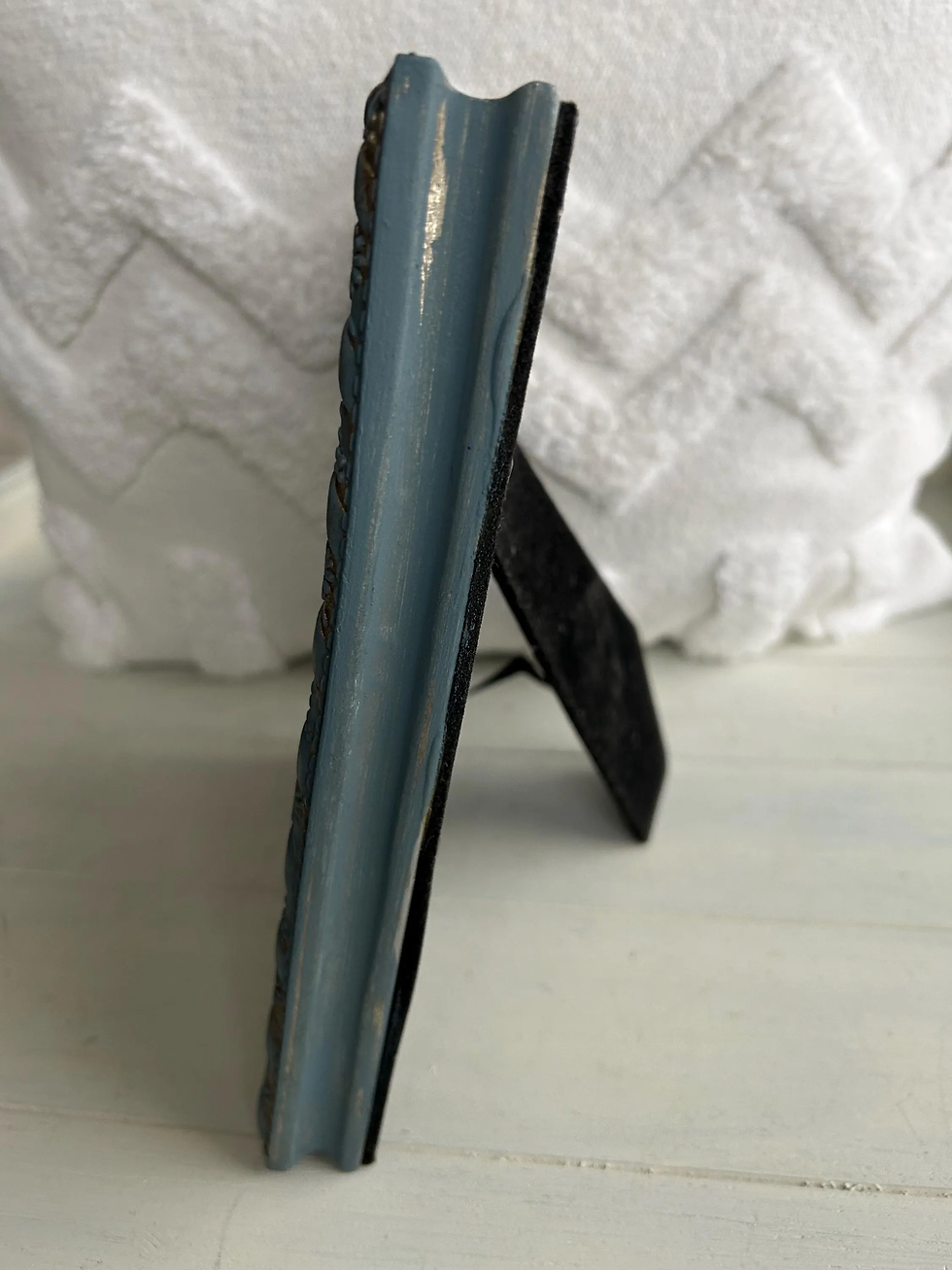 Thumbnail: Shabby Chic Blue Painted Photo Frame: Upcycled Farmhouse Decor 4x6