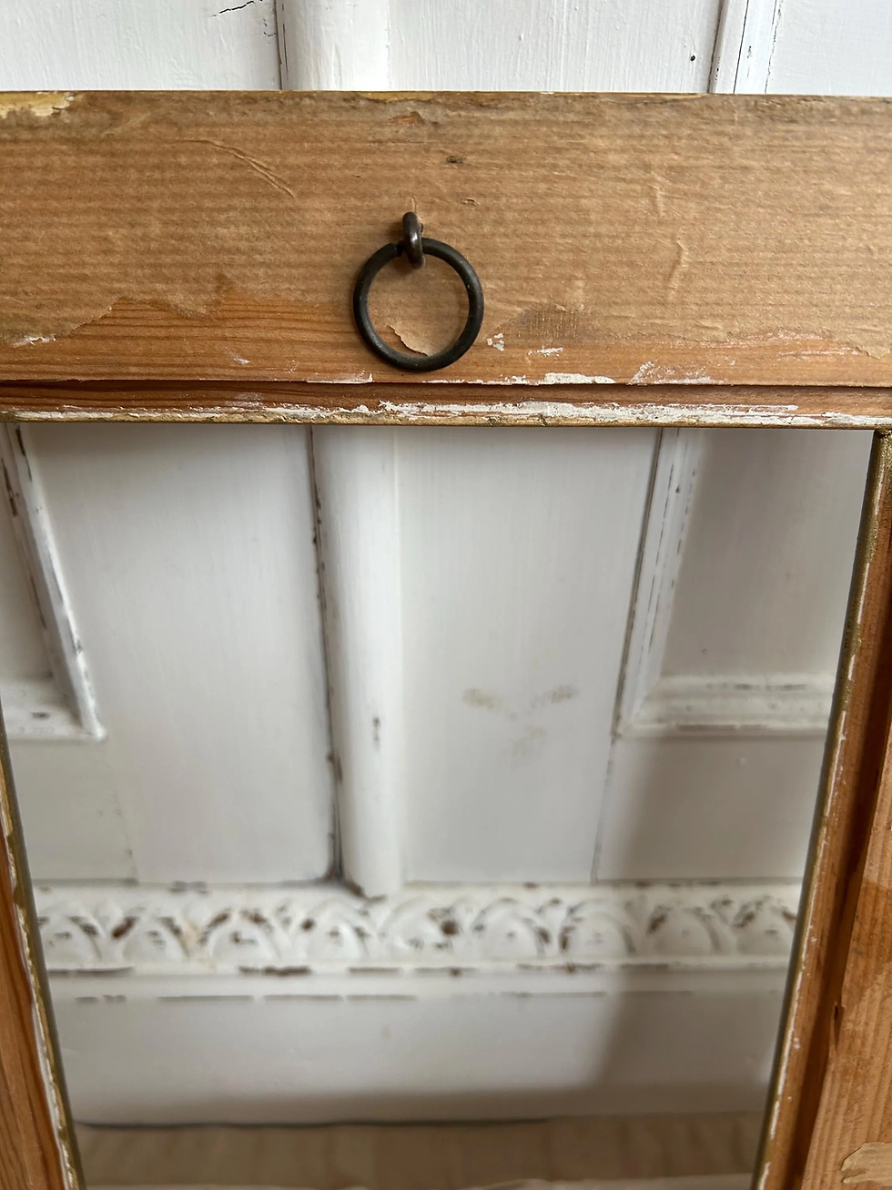 Thumbnail: Vintage wood gold frame with a black ring hanger.