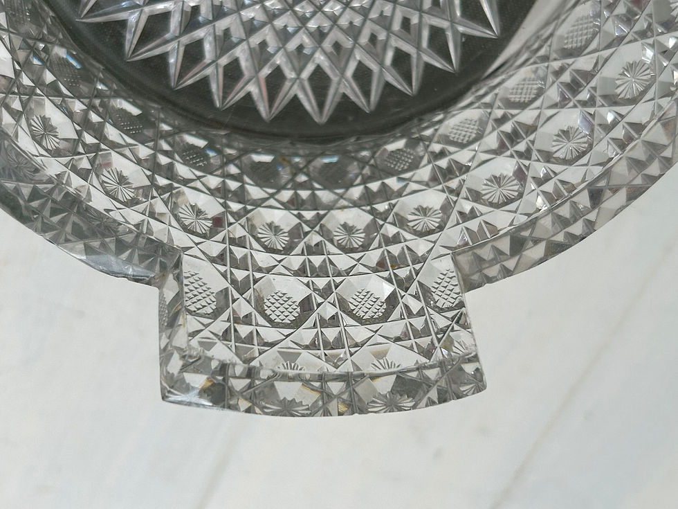 Thumbnail: Detail of an antique American Brilliant Period cut glass bowl