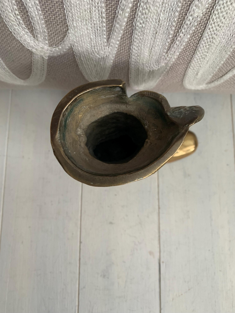 Thumbnail: Vintage Brass Victorian Boot Vase: Ladies Decor