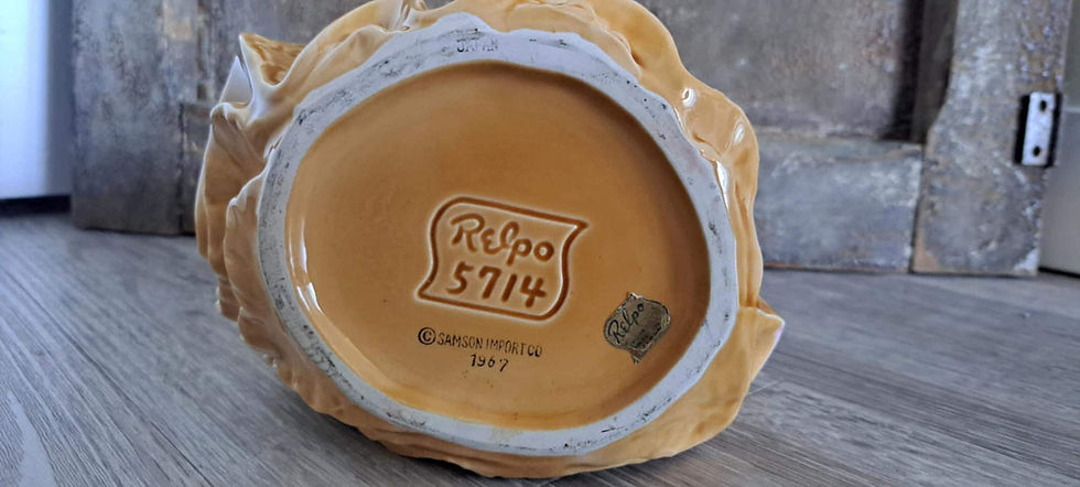 Thumbnail: Vintage Relpo ceramic planter bottom with R.Lpo 5714 mark