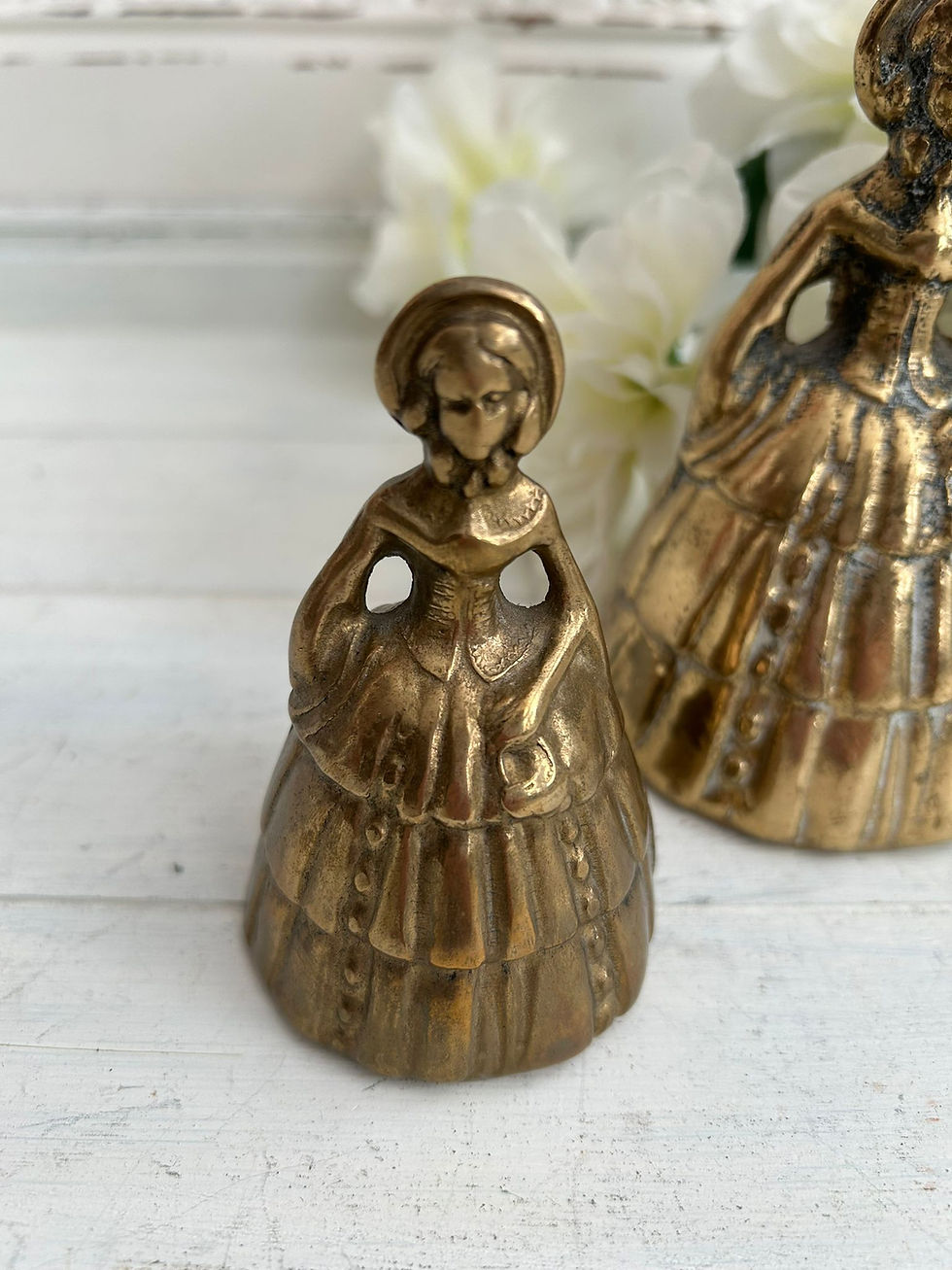 Set of 2 vintage southern belle brass table bells