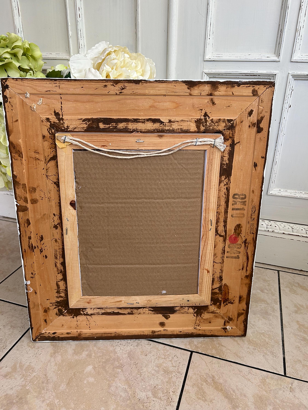 Thumbnail: Upcycled Vintage Wood Frame: White Painted Wall Decor, 8x10