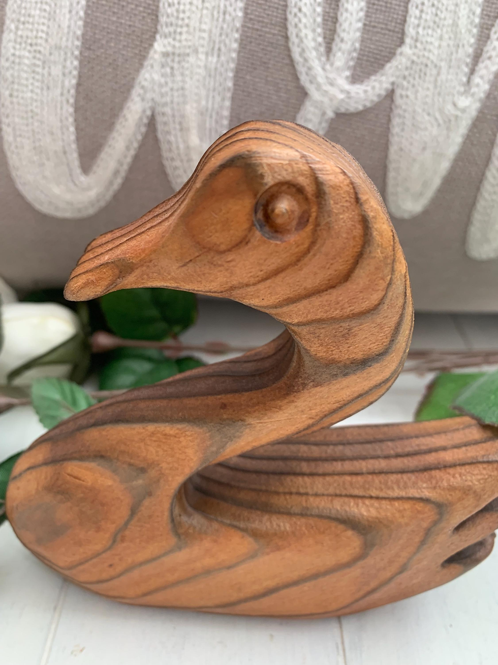 Thumbnail: Vintage hand carved duck