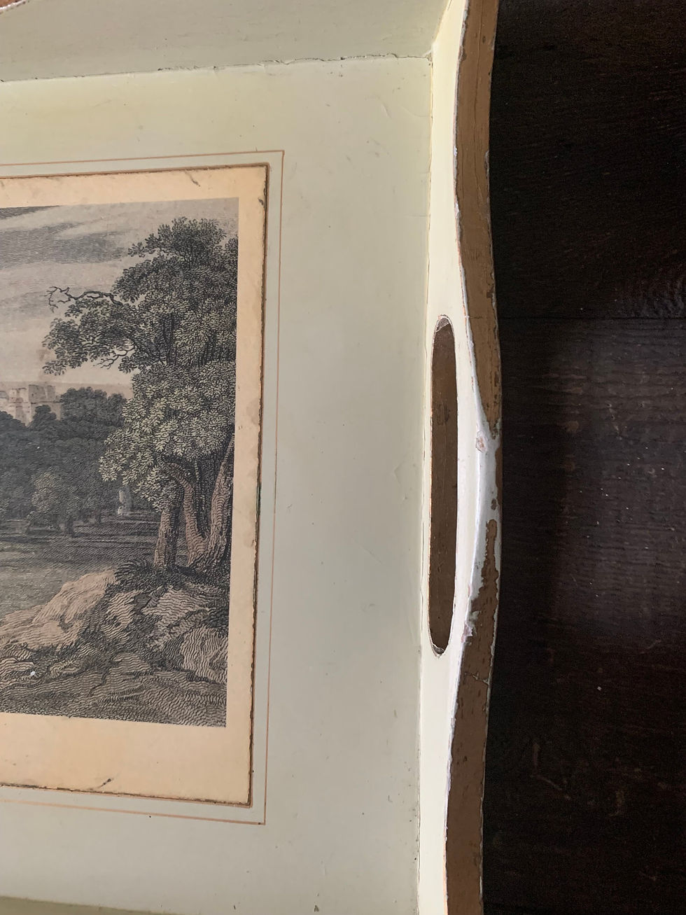 Thumbnail: Vintage English Wood Tray, Windsor Castle, Rectangular Tray