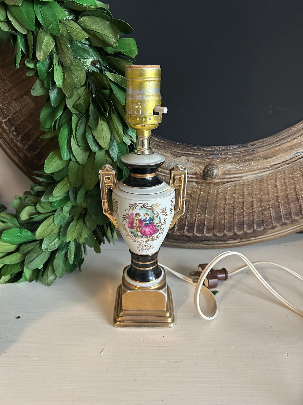 Thumbnail: Vintage Victorian Style Table Lamp: Hollywood Regency Decor