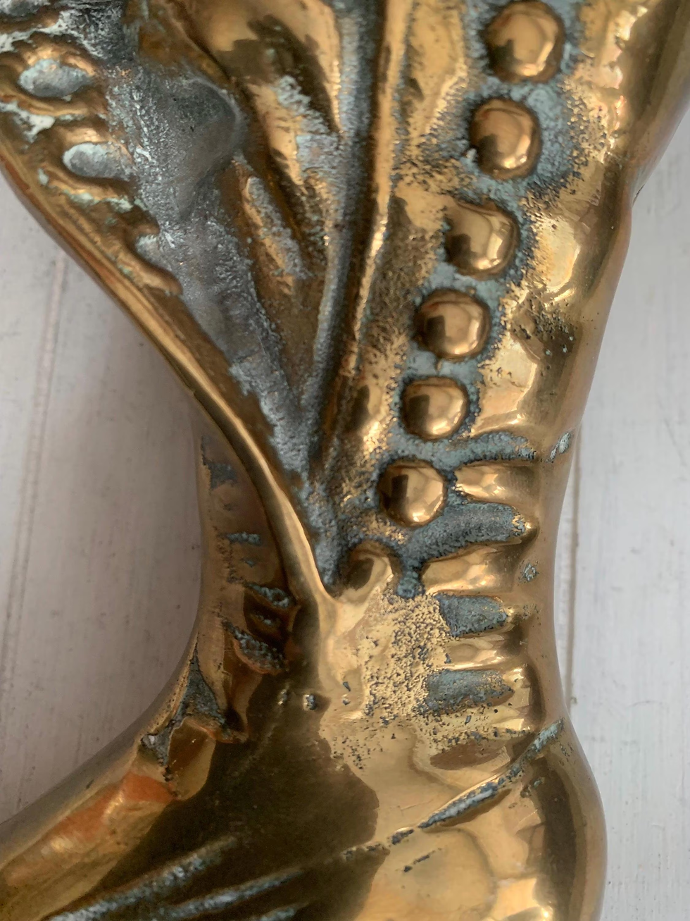 Thumbnail: Vintage Brass Victorian Boot Vase: Ladies Decor