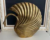 vintage brass swan