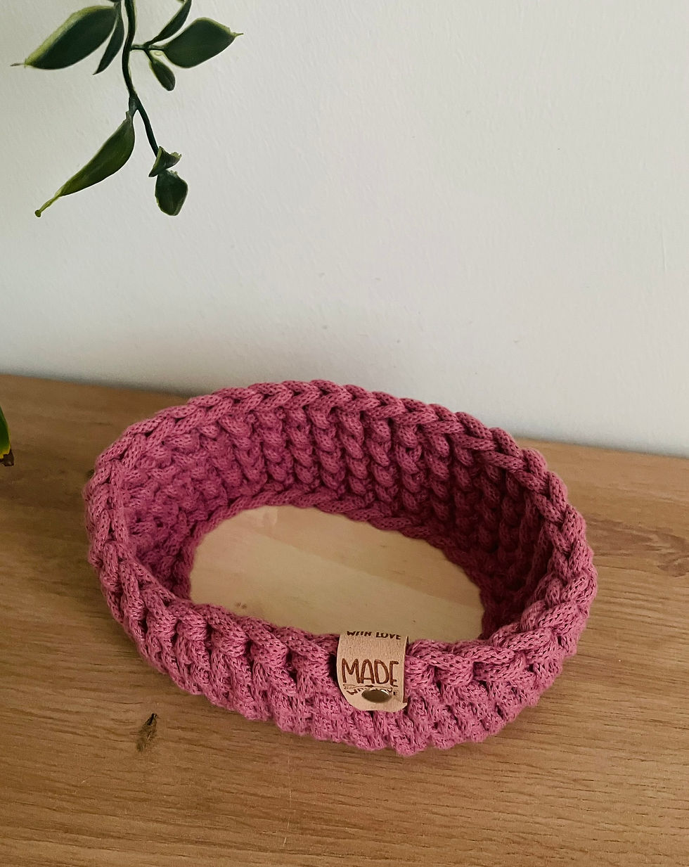 Häkelkorb Rosa Oval 15cm