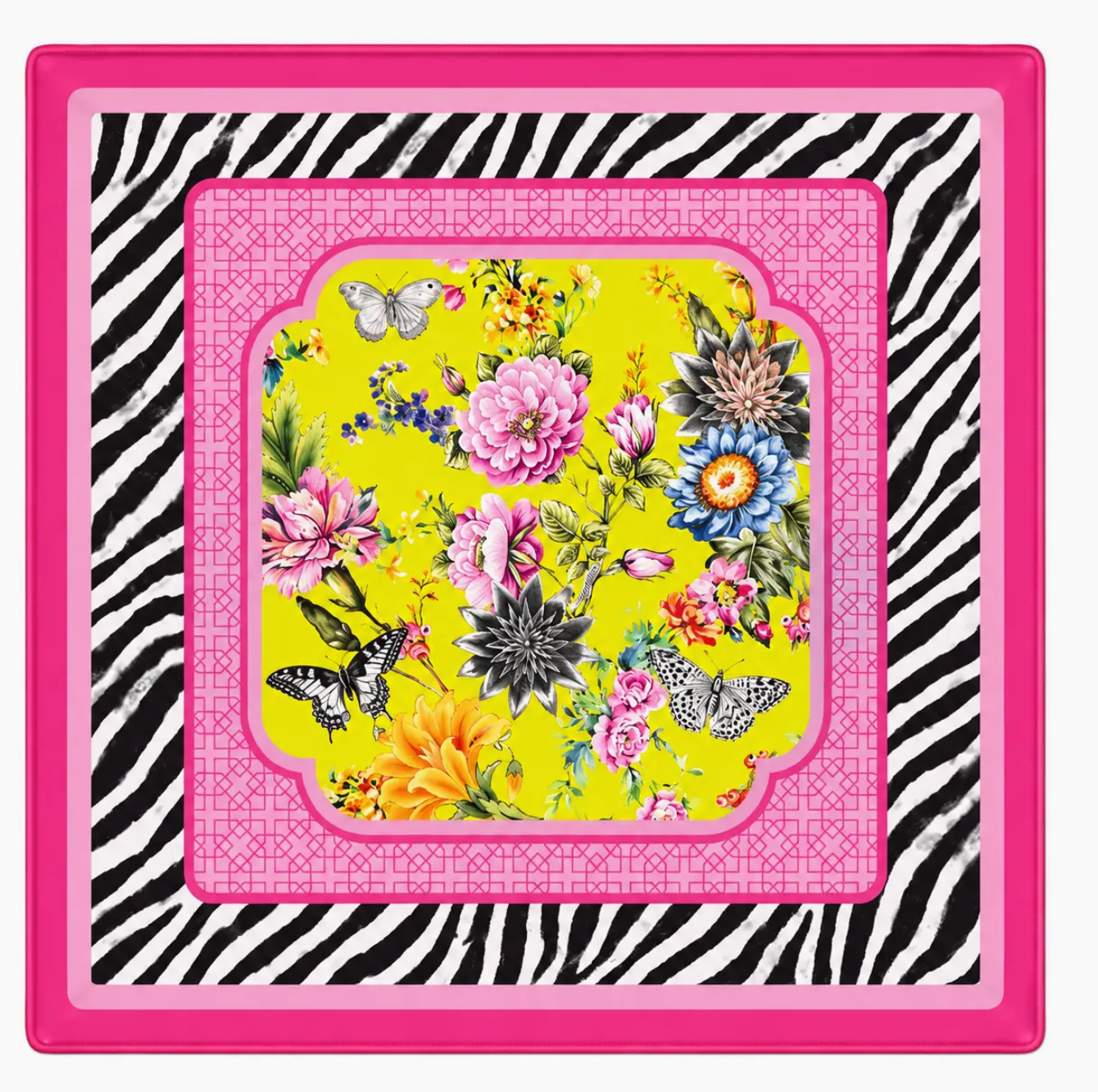 Pink Zebra in Bloom 33" Premium Padded Mahjong Mat