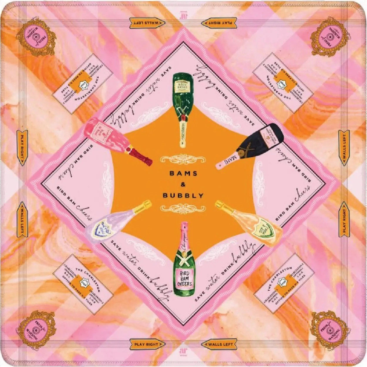 Anders Ruff Design Co. Bams & Bubbly Mahjong Mat 33"x33"