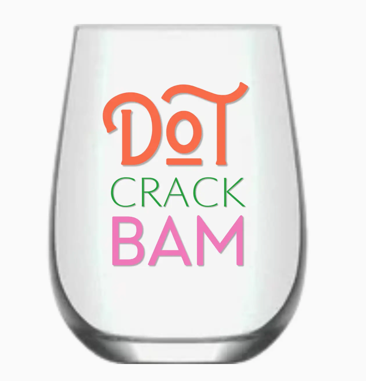 Mahjong Stemless Wine Glass "Dot Crack Bam"