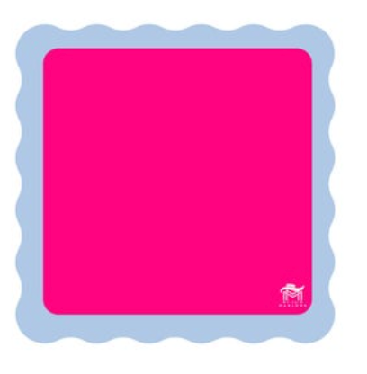 Mahjong Mat | Color Wave | 31" X 31" Green Center- Pink Scallop