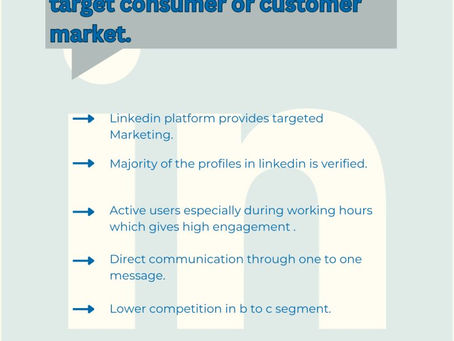Benefits of using LinkedIn to target Consumers or Customer Market.