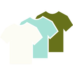 Illustration of blank t-shirts representing sustainable, eco-friendly apparel