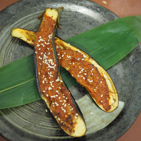 Grilled white miso eggplant