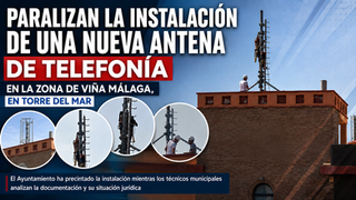 Paralizan la instalación de una nueva antena de telefonía en la zona de Viña Málaga, en Torre del Mar