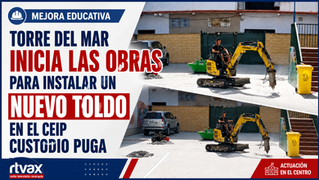 Torre del Mar inicia las obras para instalar un nuevo toldo en el CEIP Custodio Puga