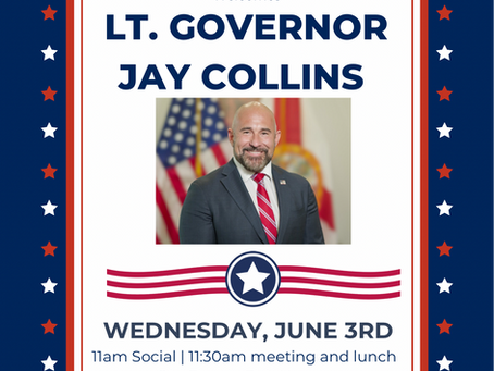 Florida Lt. Governor Jay Collins Speaks at Walton Republican Women Federated June 3rd Meeting