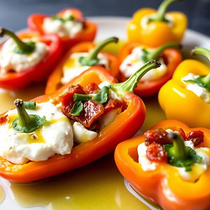 Stuffed Mini Sweet Peppers with a Goat Cheese Blend