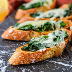 Spinach Fontina Crostini