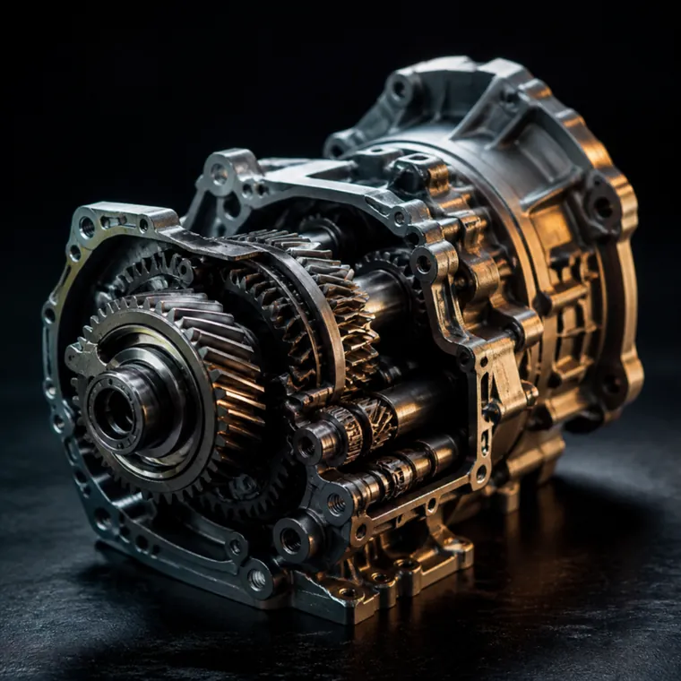 3D render of a gearbox