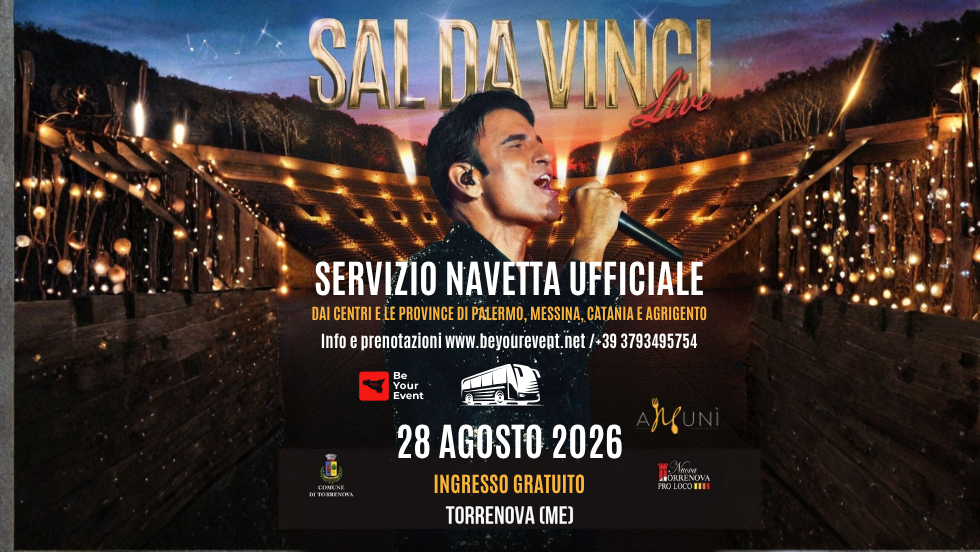Sal Da Vinci Festival Amunì 2026 (Ingresso gratuito) tratta da Catania/Messina