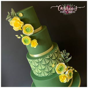 green wedding cake