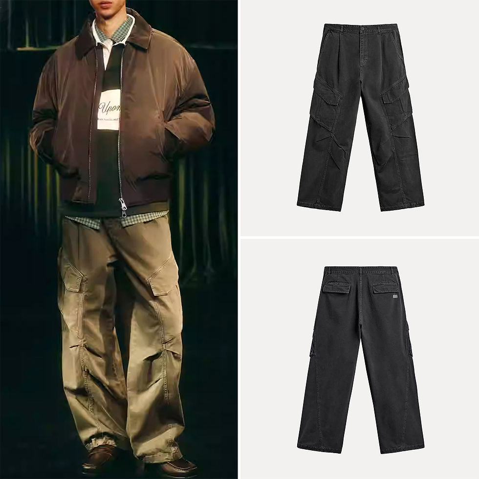 Miniatura: Men's Fashionable Washed Loose Work Pants Spring 2026 Personality Casual Straigh