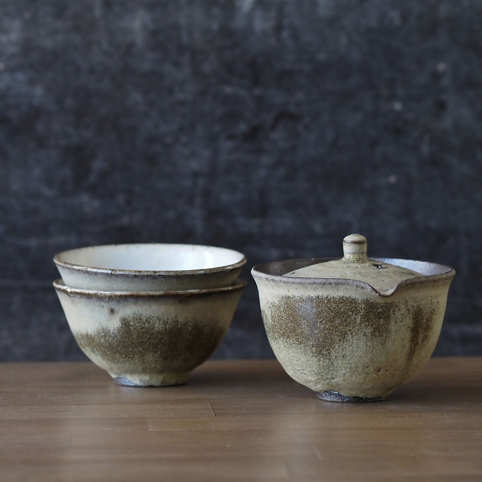 Thumbnail: Shiboridashi with Two Bowls Olive Green
