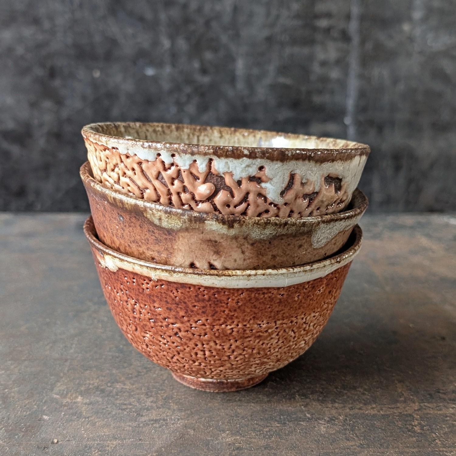 Set of Three Shino Bowls