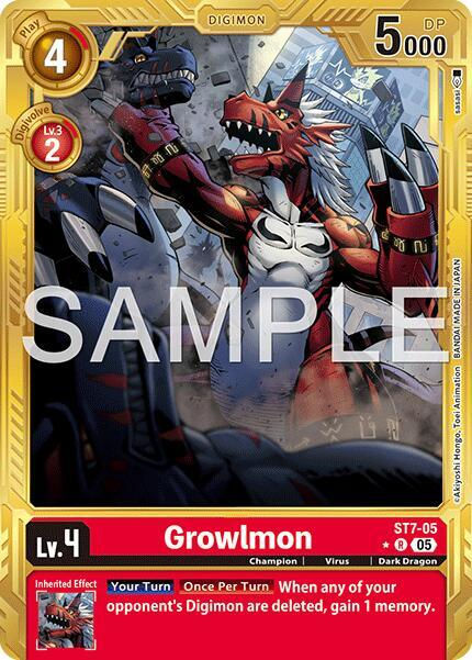 Growlmon - ST7-05 (Gold Border) - Advanced Booster Digimon Generation (AD-01)
