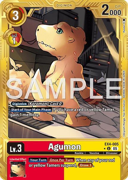 Agumon - EX4-005 (Gold Border) - Advanced Booster Digimon Generation (AD-01)