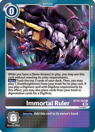 Immortal Ruler BT10