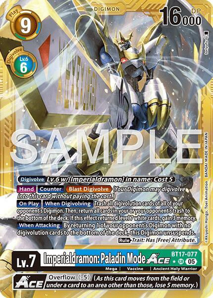 Imperialdramon: Paladin Mode ACE (Gold Border) - Advanced Booster Digimon Genera