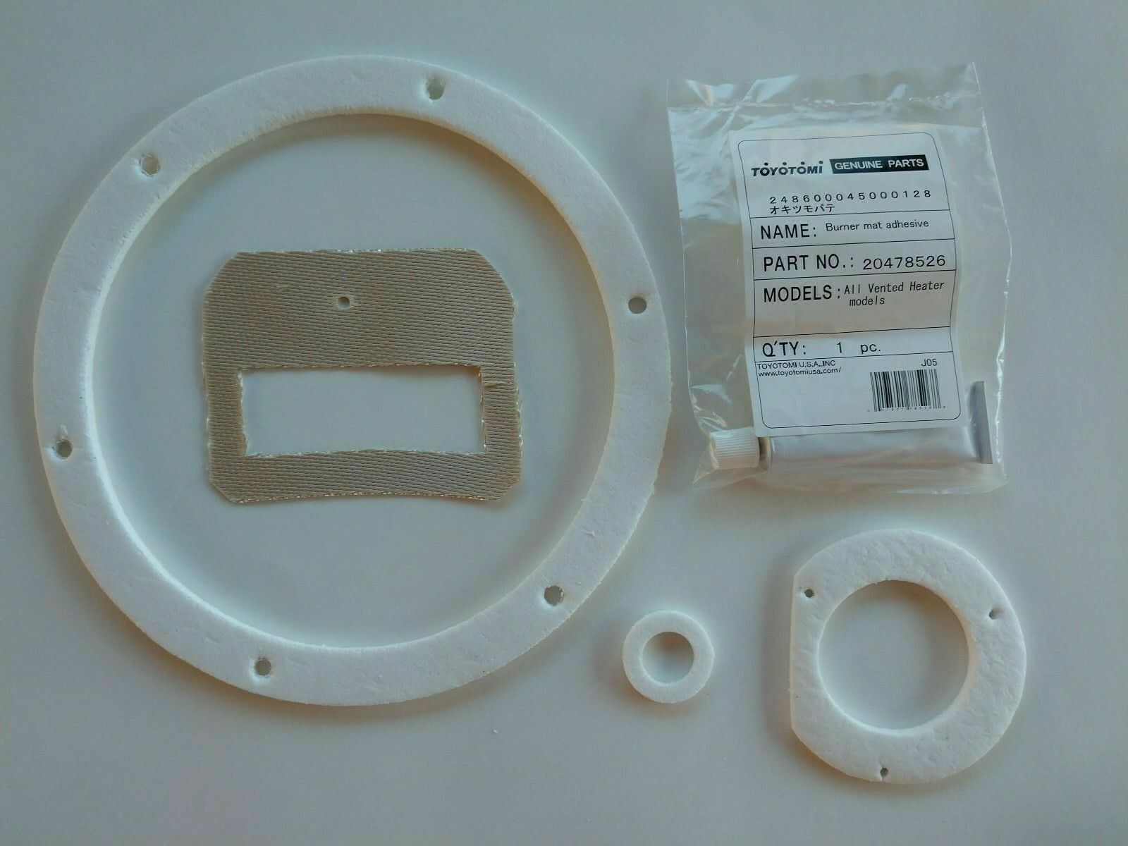 Monitor Heater Burner Mat Part # 6363 KIT INCLUDES HI-TEMP GLUE & GASKETS  6115