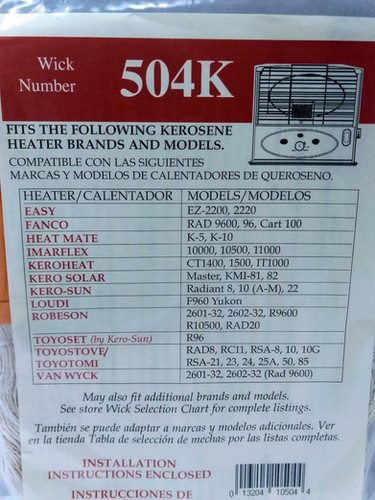 Kero-Sun Radiant 8 Wick Kero-World Wick # 504k Robeson R9600, Heat