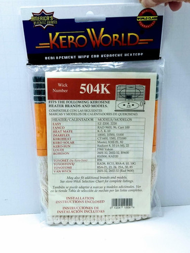 Kero-Sun Radiant 8 Wick Kero-World Wick # 504k Robeson R9600, Heat