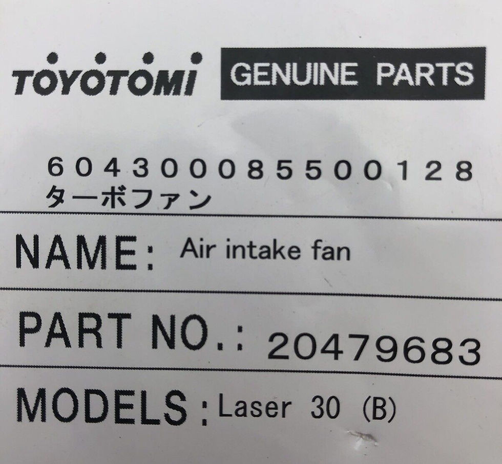 Thumbnail: Laser Heater Parts # 20479683 Air Intake Fan  Laser 30B