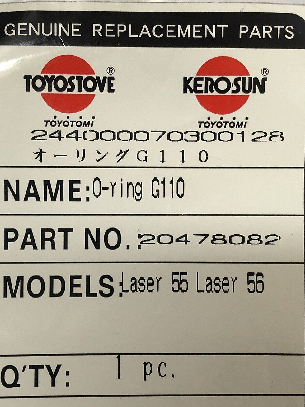 Thumbnail: Laser Heater Parts # 20478082 O-Ring (G110) Toyostove Laser 55, Laser 56