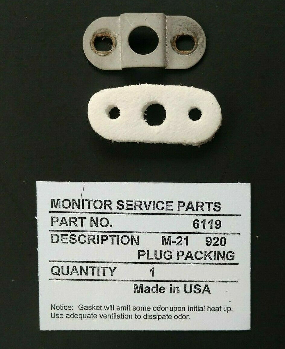 Thumbnail: Monitor Heater Parts # 6196 USED Flame Plug Bracket with Gasket Part # 6119