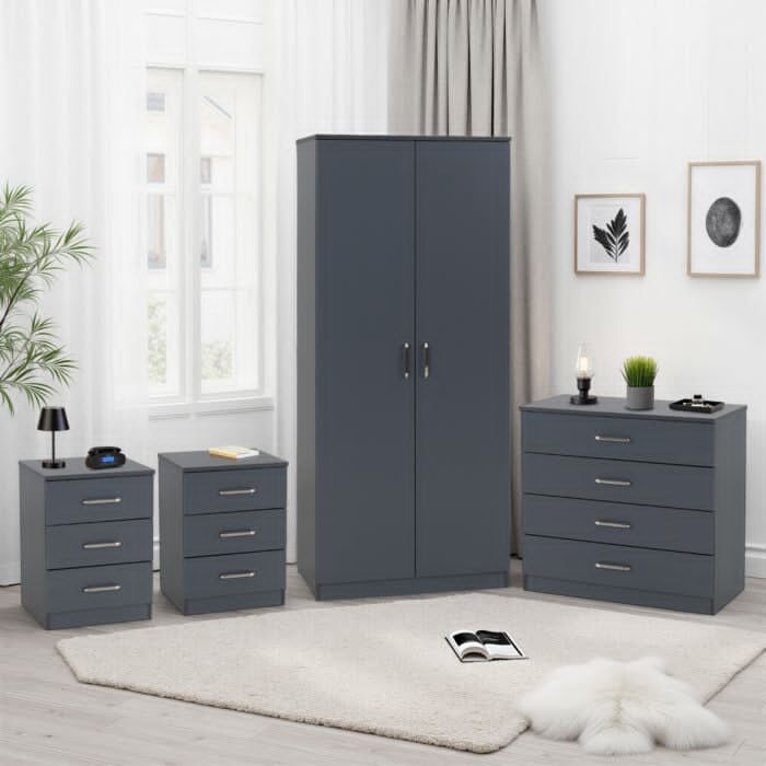 Dakota 2 Door 4 Piece Bedroom Set - Available in multiple colours