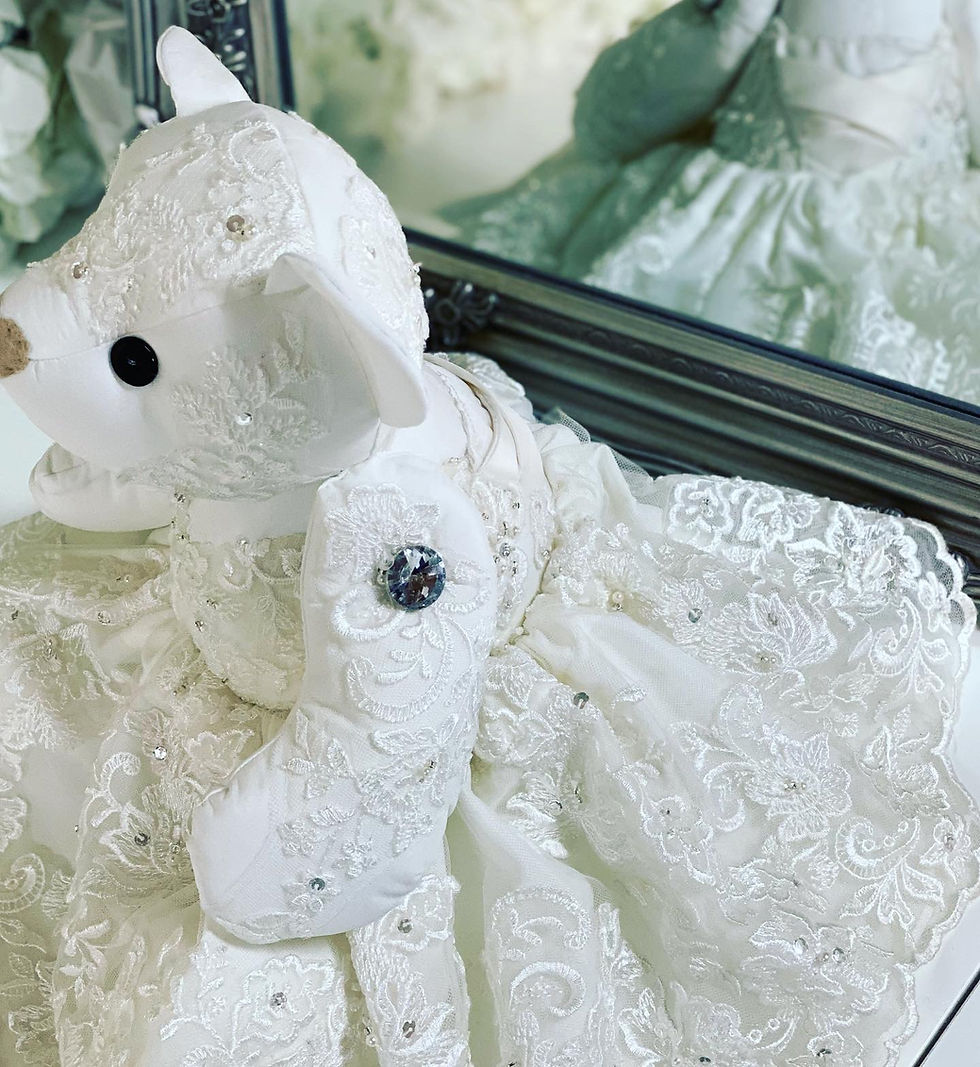 Thumbnail: Wedding dress memory bear