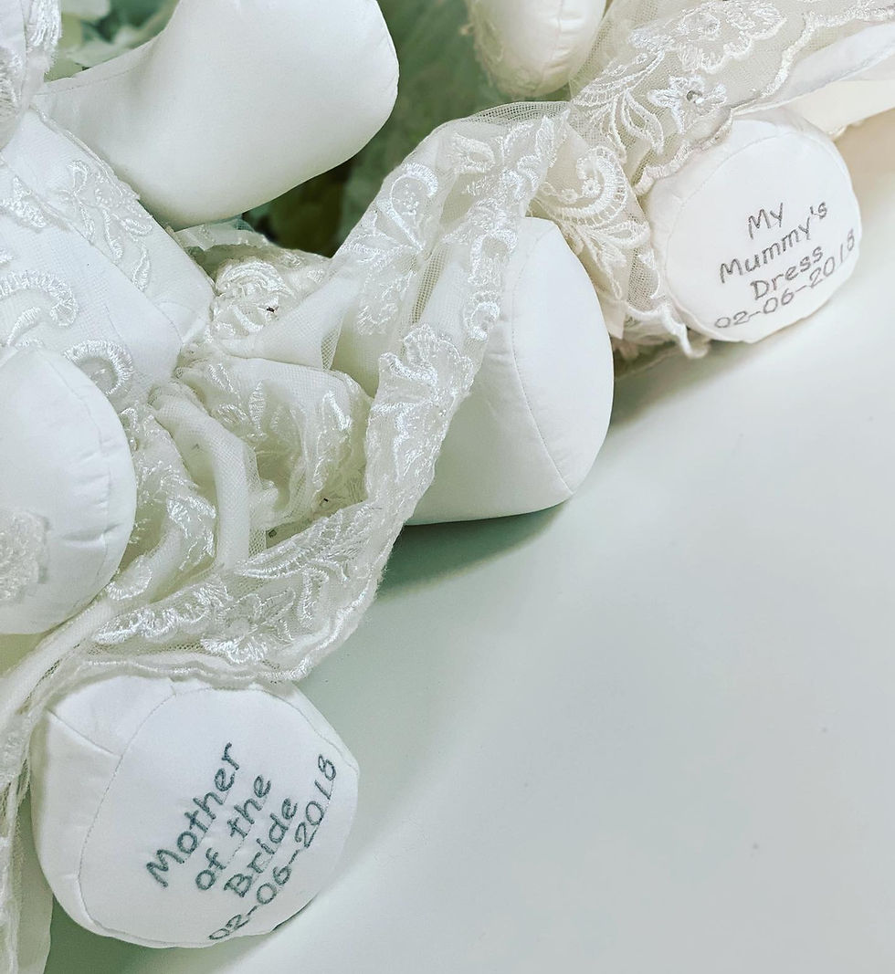Thumbnail: Wedding dress memory bear
