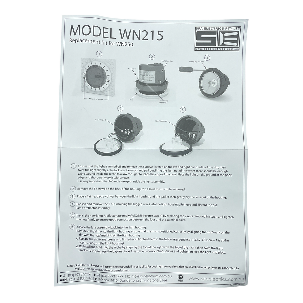 Thumbnail: Spa Electrics - WN250 Series Light Repair Kit