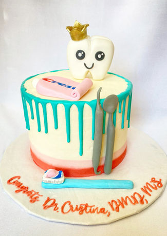 Custom made cake for a dental school graduation.