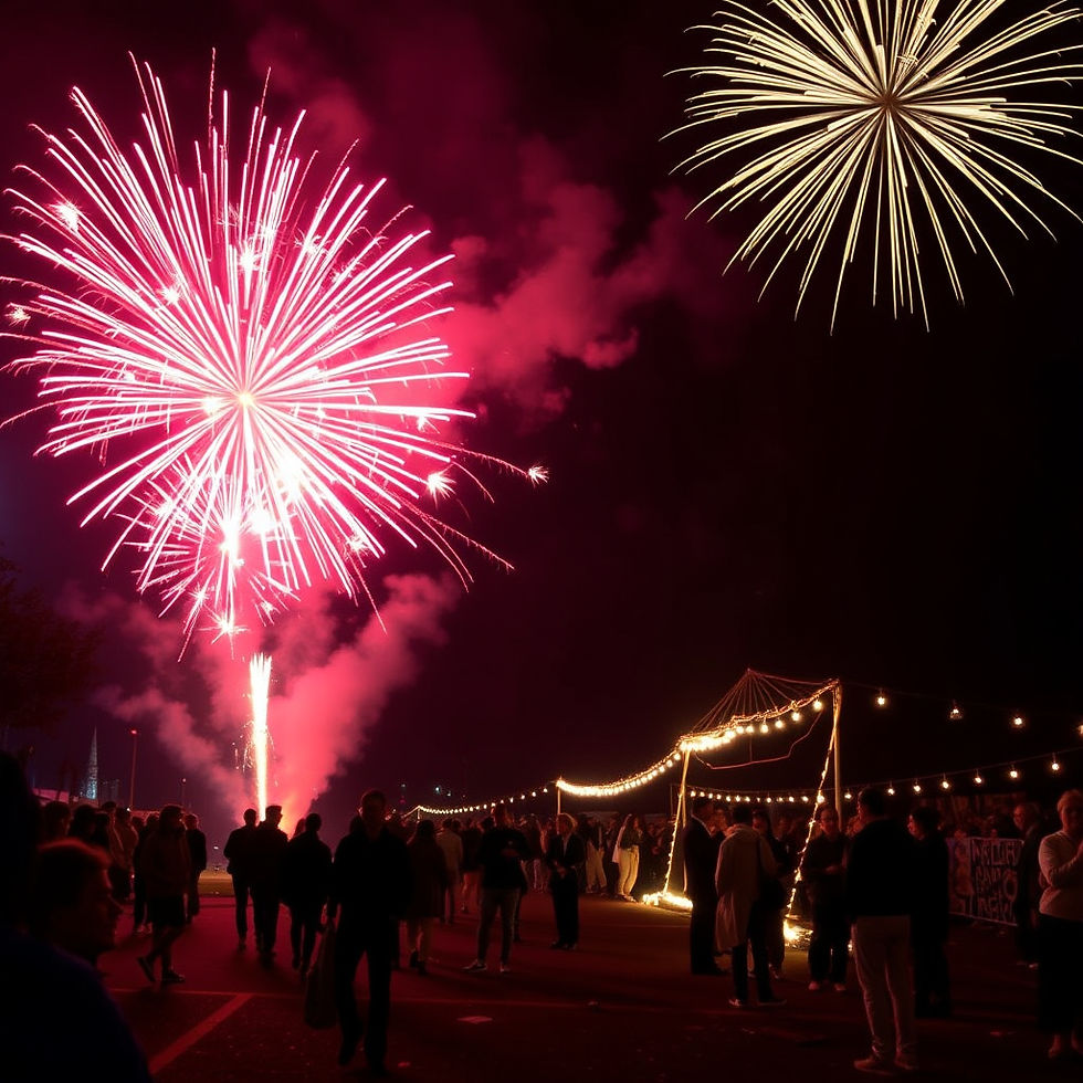 Fireworks events, community firewerk display -City First Aid tips for fireworks burns and pet safety.