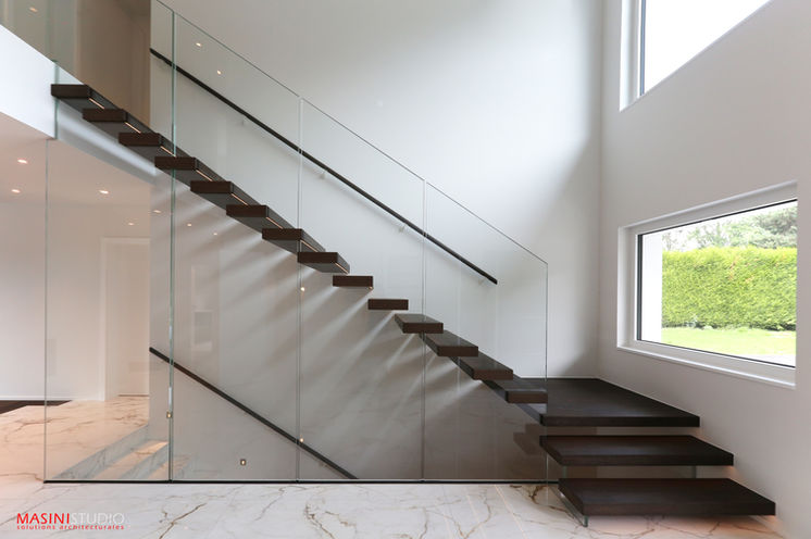 Masini Studio solutions architecturales - Dame de l'Irence escalier en bois en verre