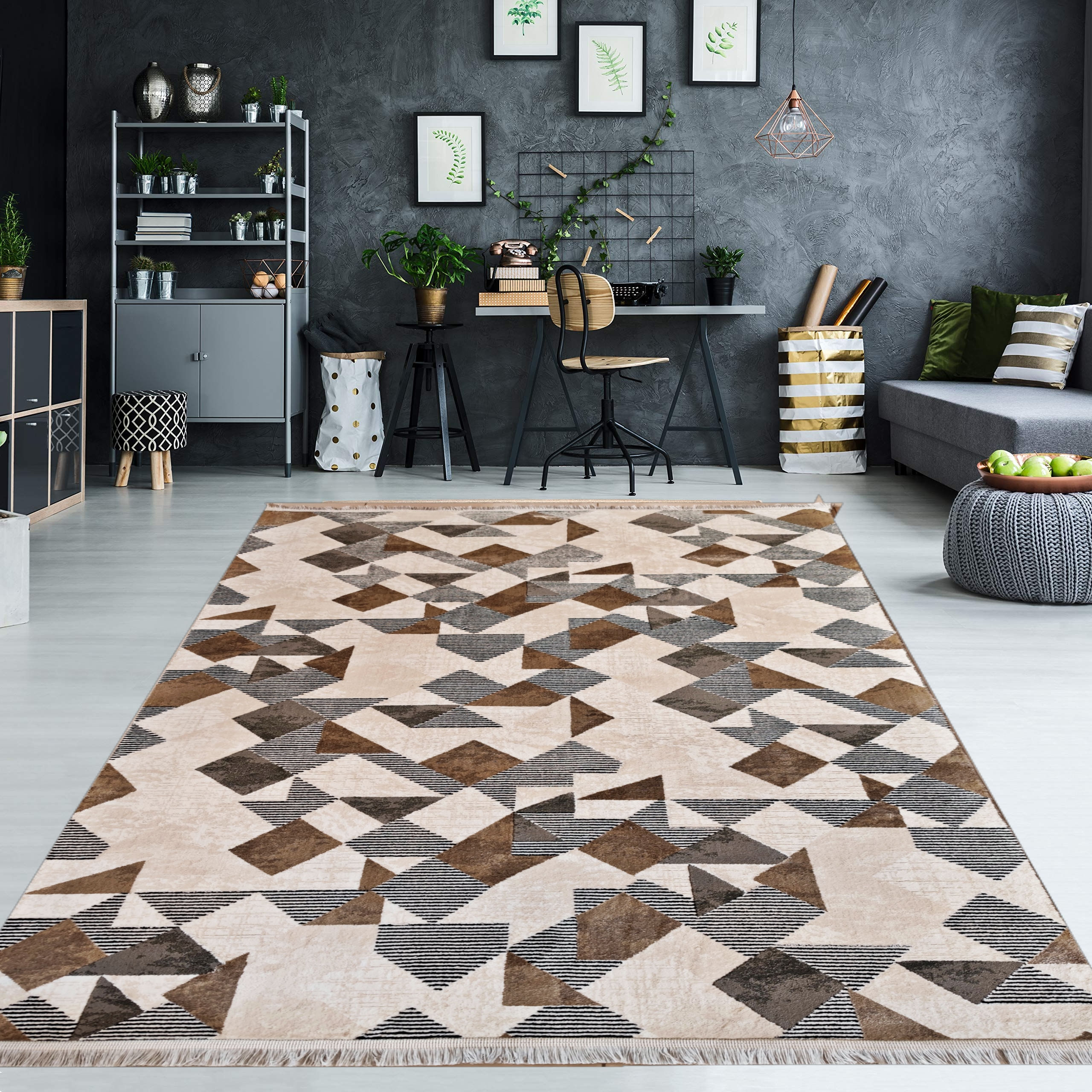 Stil Napol Modern Desen Bambu Halı Dokuma Halı